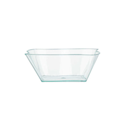 Mini Serve 6 oz Square Seagreen Plastic Aqua Bowl - 3 1/4" x 3 1/4" x 1 1/2" - 100 count box