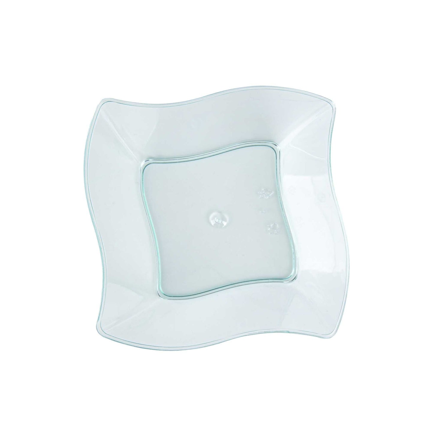 Mini Serve 6 oz Square Seagreen Plastic Aqua Bowl - 3 1/4" x 3 1/4" x 1 1/2" - 100 count box