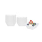 Mini Serve 6 oz Square White Plastic Aqua Bowl - 3 1/4" x 3 1/4" x 1 1/2" - 100 count box