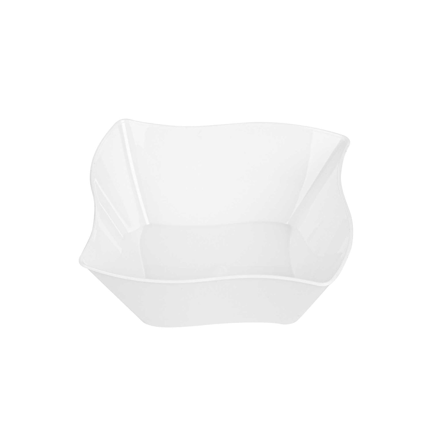 Mini Serve 6 oz Square White Plastic Aqua Bowl - 3 1/4" x 3 1/4" x 1 1/2" - 100 count box
