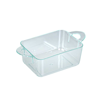 Mini Serve 3 oz Rectangle Seagreen Plastic Cocotte - 3 3/4" x 2" x 1 1/2" - 100 count box