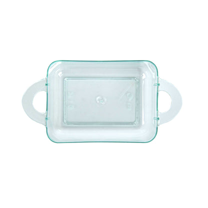 Mini Serve 3 oz Rectangle Seagreen Plastic Cocotte - 3 3/4" x 2" x 1 1/2" - 100 count box