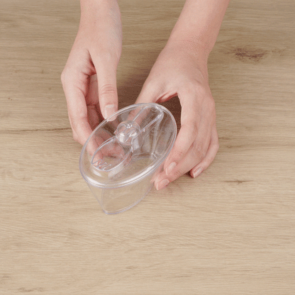 Mini Serve 4 oz Oval Clear Plastic Deli Cup - with Spork in Lid - 4 1/2" x 2 3/4" x 2 3/4" - 100 count box