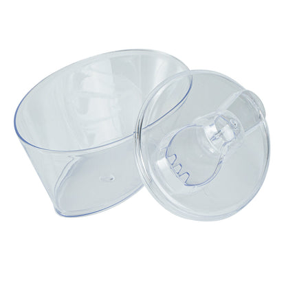 Mini Serve 4 oz Oval Clear Plastic Deli Cup - with Spork in Lid - 4 1/2" x 2 3/4" x 2 3/4" - 100 count box