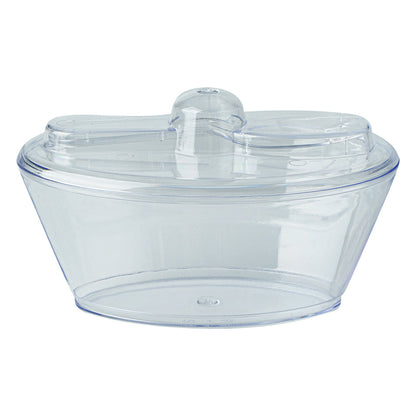Mini Serve 4 oz Oval Clear Plastic Deli Cup - with Spork in Lid - 4 1/2" x 2 3/4" x 2 3/4" - 100 count box
