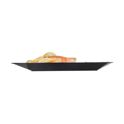 Maxi Serve Square Black Plastic Large Aqua Plate - 9" x 9" x 1/2" - 100 count box