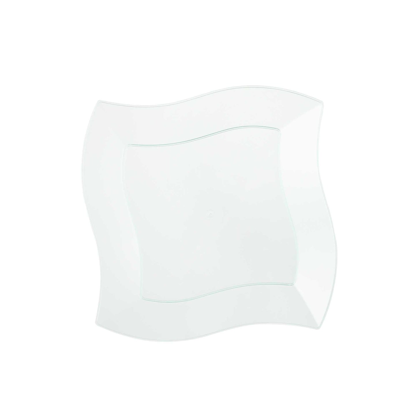 Square Seagreen Plastic Large Aqua Plate - 9" x 9" x 1/2" - 100 count box