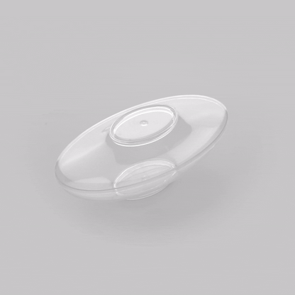 Mini Serve 6 oz Oval Clear Plastic Deli Cup - Stackable, with Lid - 5 1/2" x 3 1/4" x 2 1/2" - 100 count box