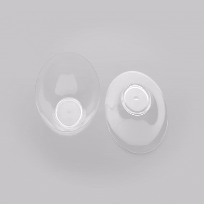 Mini Serve 6 oz Oval Clear Plastic Deli Cup - Stackable, with Lid - 5 1/2" x 3 1/4" x 2 1/2" - 100 count box