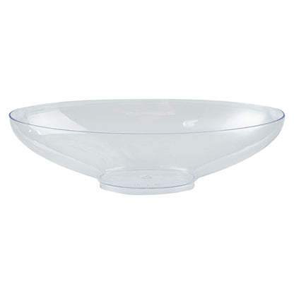 Mini Serve 6 oz Oval Clear Plastic Deli Cup - Stackable, with Lid - 5 1/2" x 3 1/4" x 2 1/2" - 100 count box
