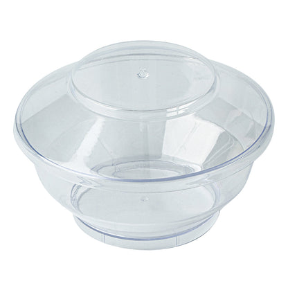 Mini Serve 4 oz Round Clear Plastic Medium Deli Cup - with Lid - 3 1/4" x 3 1/4" x 2" - 100 count box
