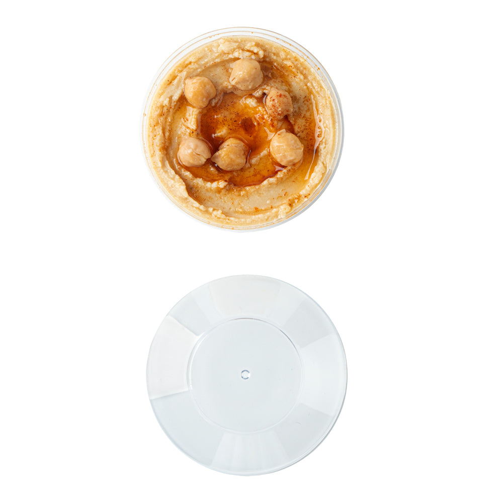 Mini Serve 4 oz Round Clear Plastic Medium Deli Cup - with Lid - 3 1/4" x 3 1/4" x 2" - 100 count box