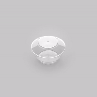 Mini Serve 4 oz Round Clear Plastic Medium Deli Cup - with Lid - 3 1/4" x 3 1/4" x 2" - 100 count box