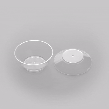 Mini Serve 4 oz Round Clear Plastic Medium Deli Cup - with Lid - 3 1/4" x 3 1/4" x 2" - 100 count box