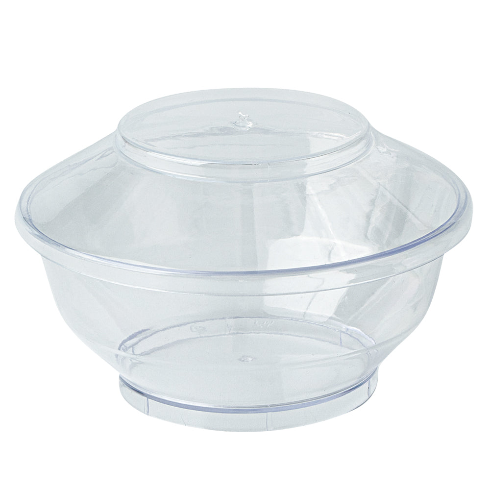 Mini Serve 4 oz Round Clear Plastic Medium Deli Cup - with Lid - 3 1/4" x 3 1/4" x 2" - 100 count box