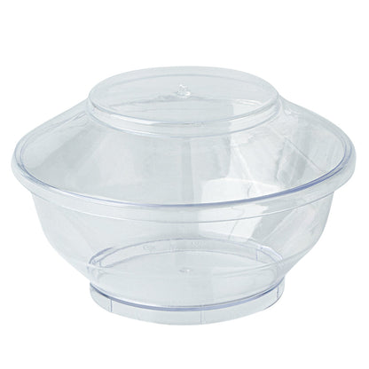 Mini Serve 4 oz Round Clear Plastic Medium Deli Cup - with Lid - 3 1/4" x 3 1/4" x 2" - 100 count box