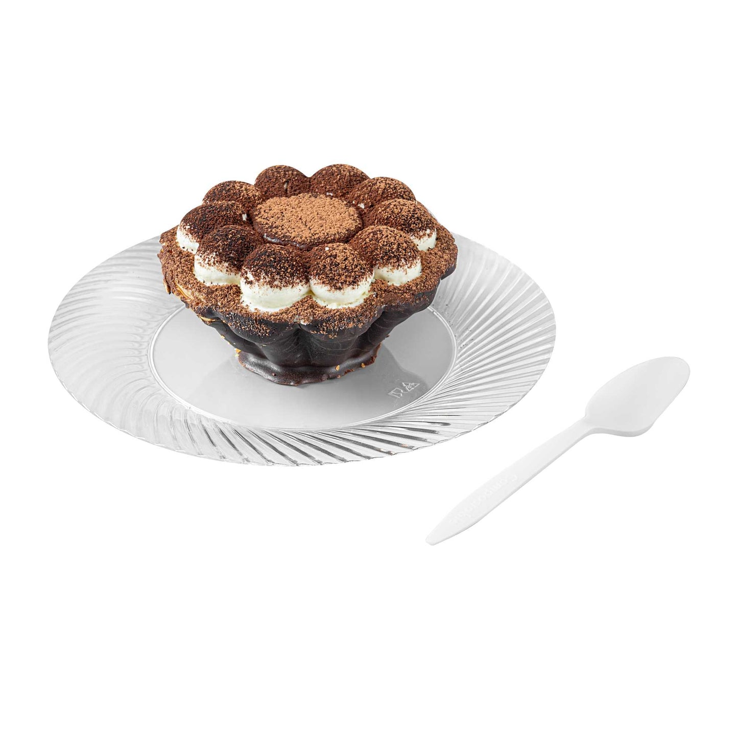 Basic Nature White CPLA Plastic Dessert Spoon - Compostable - 5" - 500 count box