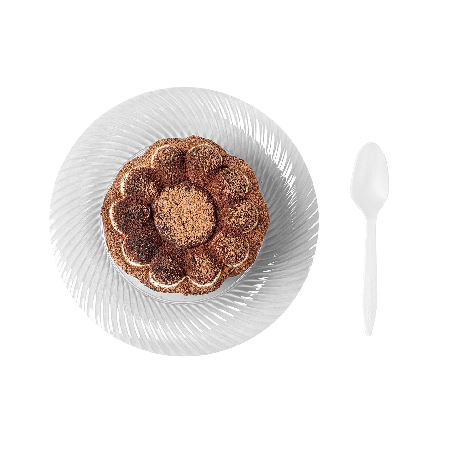 Basic Nature White CPLA Plastic Dessert Spoon - Compostable - 5" - 500 count box