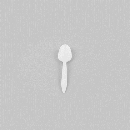 Basic Nature White CPLA Plastic Dessert Spoon - Compostable - 5" - 500 count box