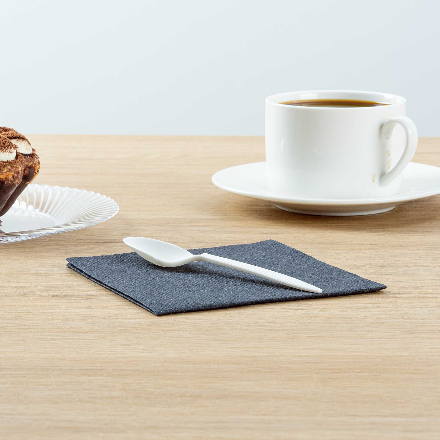 Basic Nature White CPLA Plastic Dessert Spoon - Compostable - 5" - 500 count box