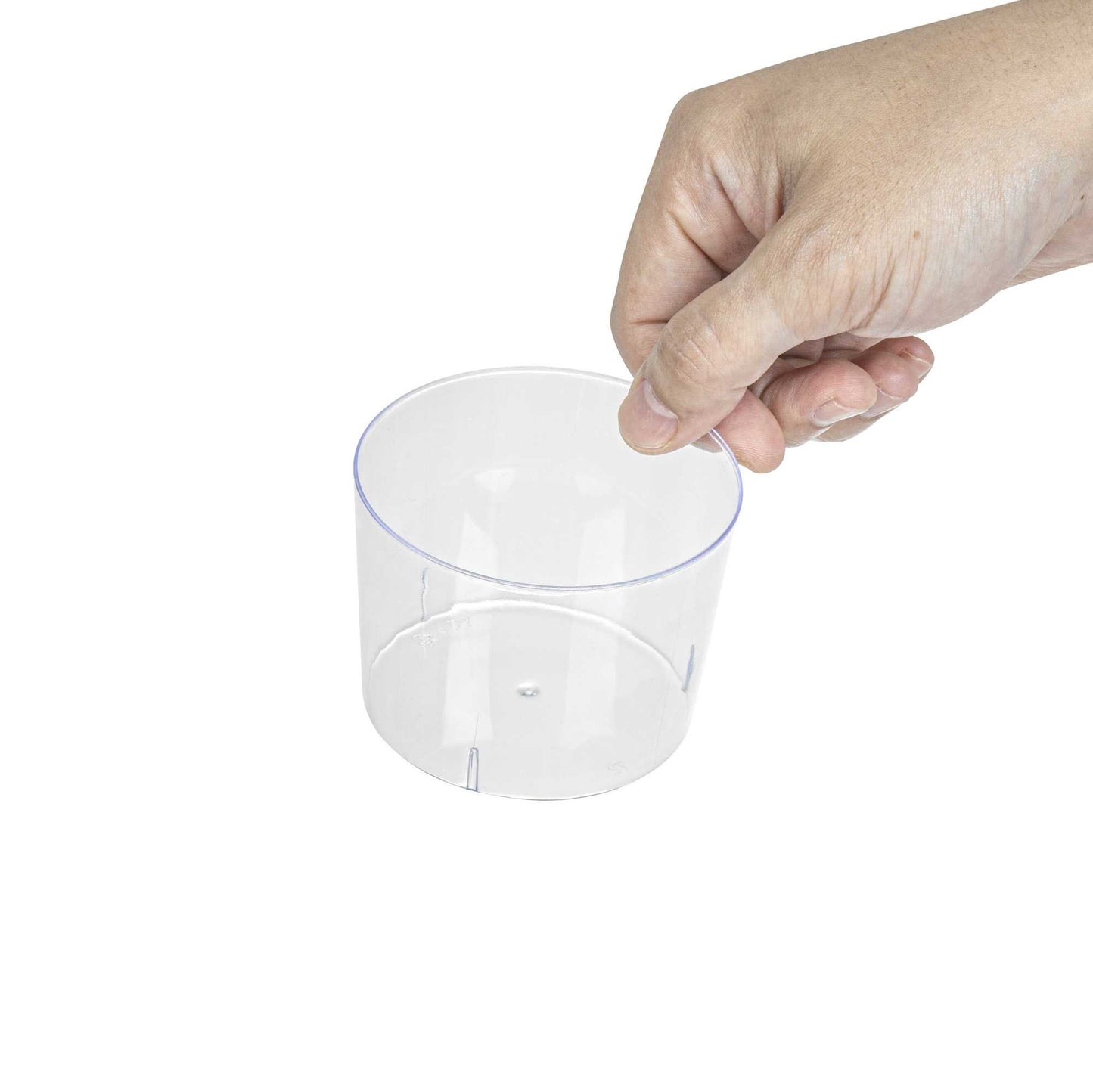 Mini Serve 6 oz Round Clear Plastic Cylindro Cup - 2 1/4" x 2 1/4" x 3" - 20 count box