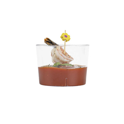 Mini Serve 6 oz Round Clear Plastic Cylindro Cup - 2 1/4" x 2 1/4" x 3" - 20 count box