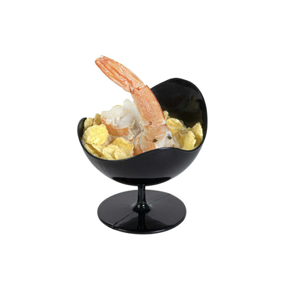 Mini Serve 2 oz Round Black Plastic Ball Chair - 2 3/4" x 2 3/4" x 2 3/4" - 100 count box