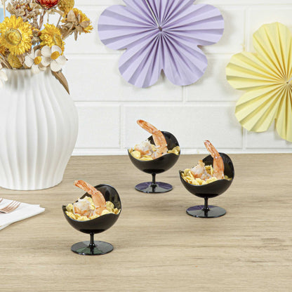 Mini Serve 2 oz Round Black Plastic Ball Chair - 2 3/4" x 2 3/4" x 2 3/4" - 100 count box