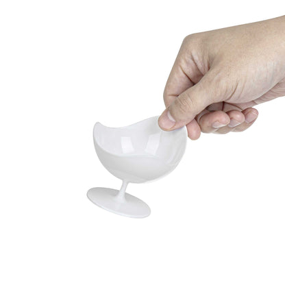 Mini Serve 2 oz Round White Plastic Ball Chair - 2 3/4" x 2 3/4" x 2 3/4" - 100 count box