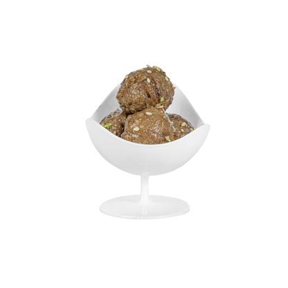 Mini Serve 2 oz Round White Plastic Ball Chair - 2 3/4" x 2 3/4" x 2 3/4" - 100 count box