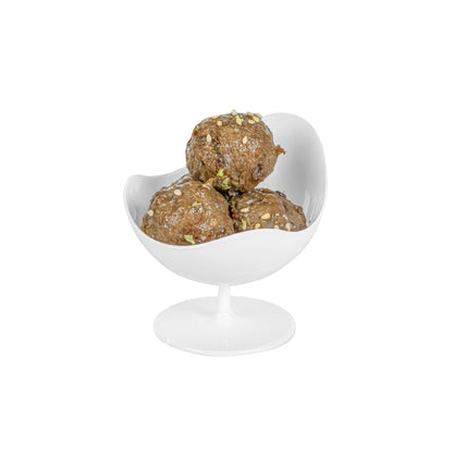 Mini Serve 2 oz Round White Plastic Ball Chair - 2 3/4" x 2 3/4" x 2 3/4" - 100 count box