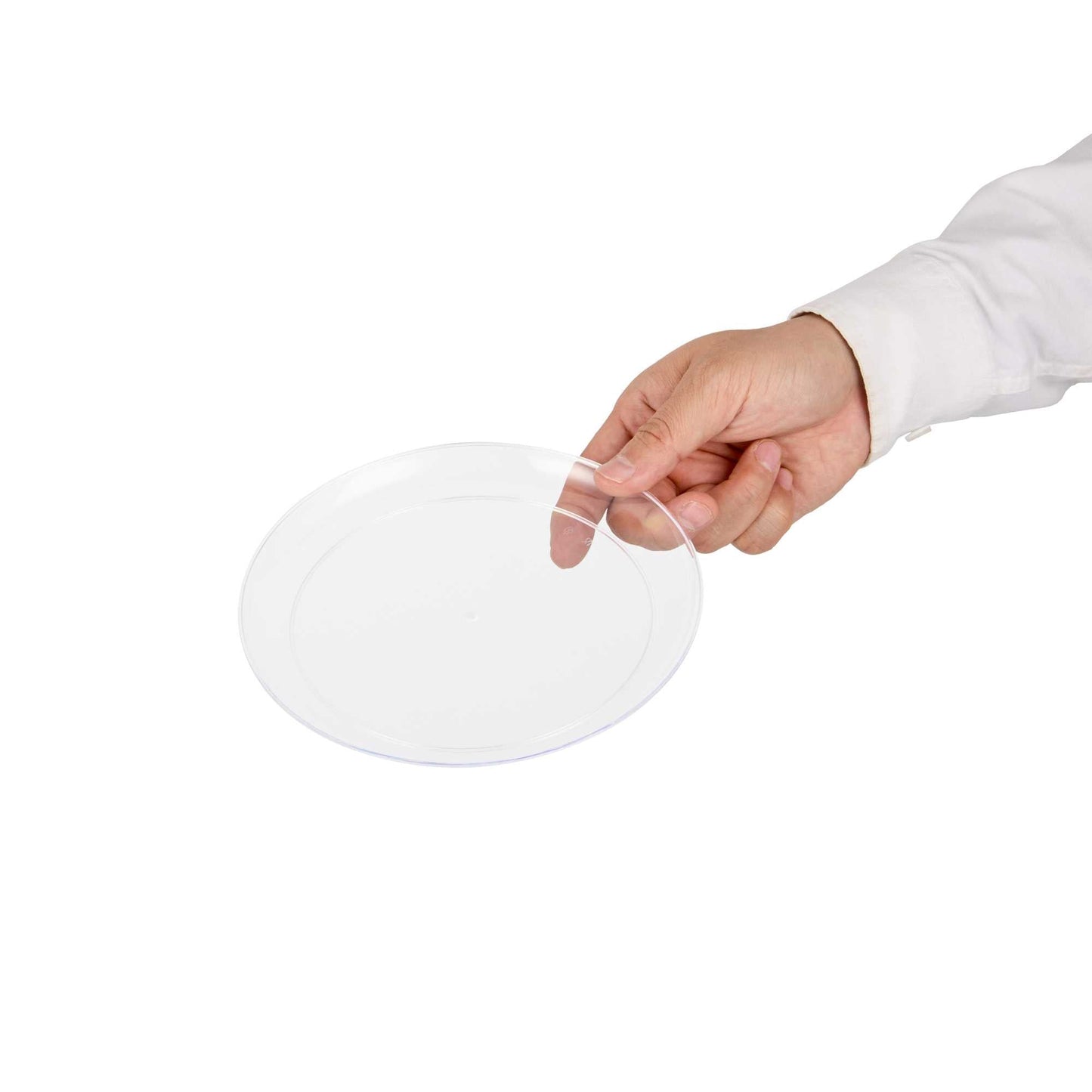 Maxi Serve Round Clear Plastic Medium Elegant Plate - 7" x 7" - 100 count box