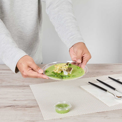 Maxi Serve Round Clear Plastic Medium Elegant Plate - 7" x 7" - 100 count box
