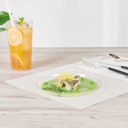 Maxi Serve Round Clear Plastic Medium Elegant Plate - 7" x 7" - 100 count box
