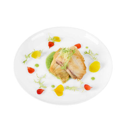Maxi Serve Round White Plastic Medium Elegant Plate - 7" x 7" - 100 count box