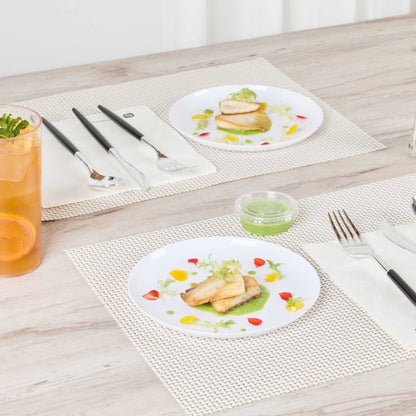 Maxi Serve Round White Plastic Medium Elegant Plate - 7" x 7" - 100 count box