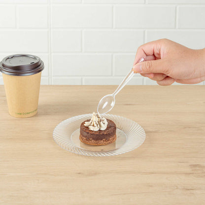 Moderna Clear Plastic Dessert Spoon - 5 1/2" - 250 count box