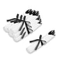Moderna Black Plastic Cutlery Set - with White Napkin, Black Ribbon - 7 1/4" x 2" x 1 3/4" - 100 count box