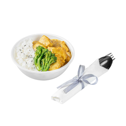 Argento Black Plastic Cutlery Set - with White Napkin, Silver Ribbon - 7 1/4" x 2" x 1 3/4" - 100 count box
