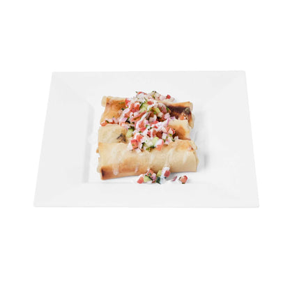 Maxi Serve Square White Plastic Medium Plate - 8 1/4" x 8 1/4" x 1/2" - 100 count box