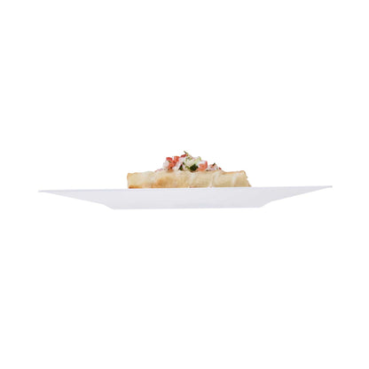Maxi Serve Square White Plastic Medium Plate - 8 1/4" x 8 1/4" x 1/2" - 100 count box