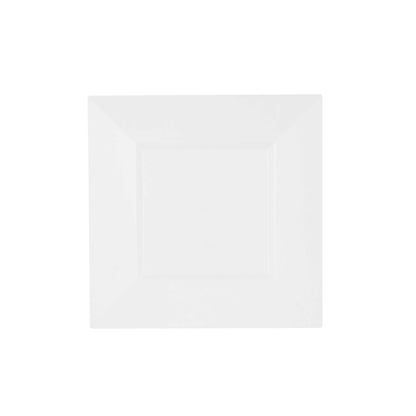 Maxi Serve Square White Plastic Medium Plate - 8 1/4" x 8 1/4" x 1/2" - 100 count box