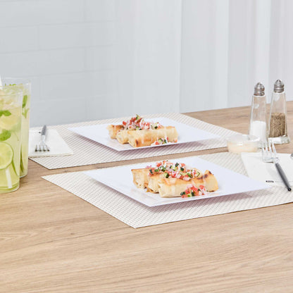 Maxi Serve Square White Plastic Medium Plate - 8 1/4" x 8 1/4" x 1/2" - 100 count box