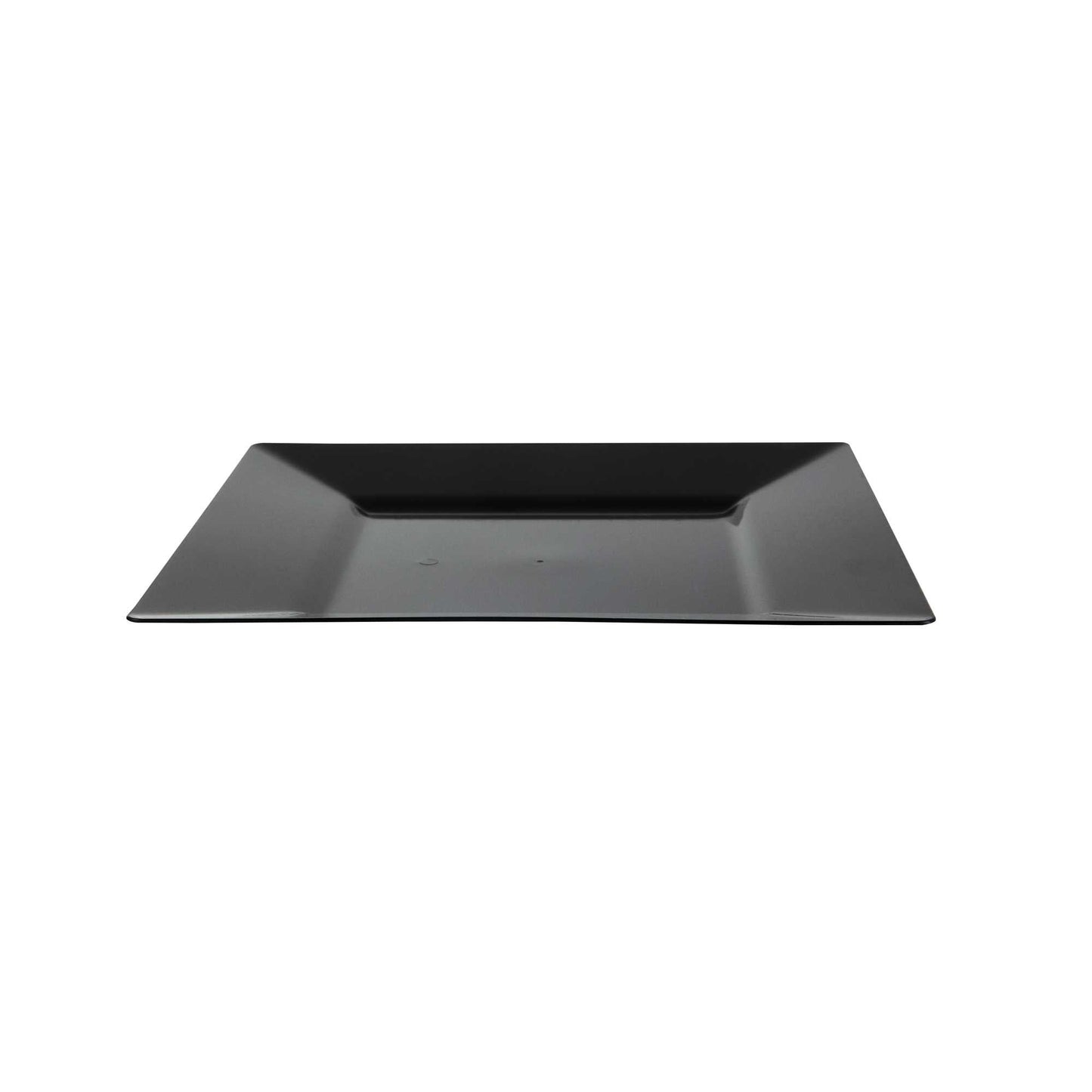 Maxi Serve Square Black Plastic Dinner Plate - 10 3/4" x 10 3/4" x 1/2" - 100 count box
