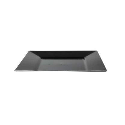 Maxi Serve Square Black Plastic Dinner Plate - 10 3/4" x 10 3/4" x 1/2" - 100 count box