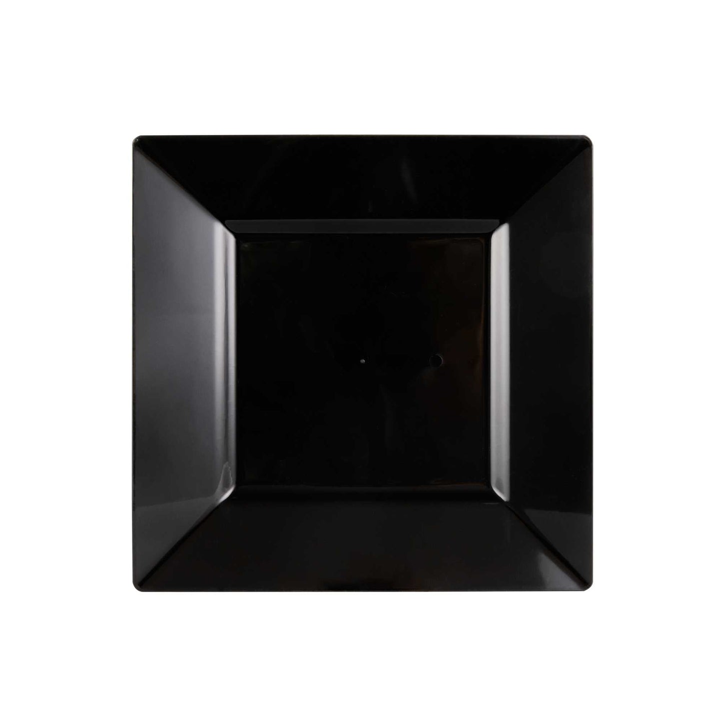 Maxi Serve Square Black Plastic Dinner Plate - 10 3/4" x 10 3/4" x 1/2" - 100 count box
