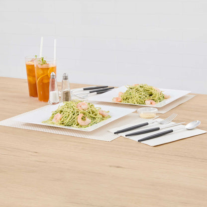 Maxi Serve Square White Plastic Dinner Plate - 10 3/4" x 10 3/4" x 1/2" - 100 count box