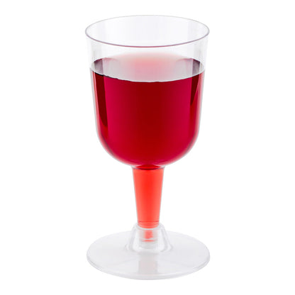 Bev Tek 4 oz Round Clear Plastic Calice Wine Glass - 2 1/2" x 2 1/2" x 5" - 100 count box
