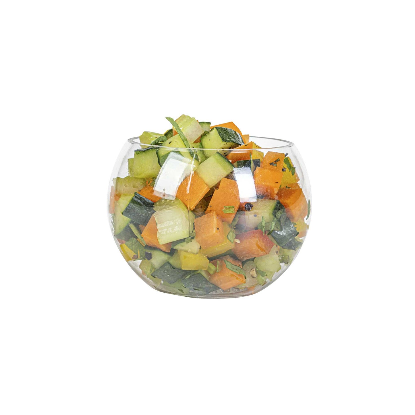 Mini Serve 4 oz Sphere Clear Plastic Cup - 2 3/4" x 2 3/4" x 2 1/4" - 100 count box
