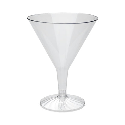Bev Tek 8 oz Clear Plastic Martini Glass - 3 1/4" x 3 1/4" x 5" - 100 count box